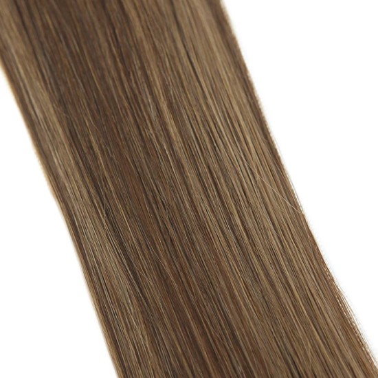 #3/12 DARK BROWN/LIGHT GOLDEN BROWN Nano Tip/Ring Highlight Hair Extension 50g/qty 20" 