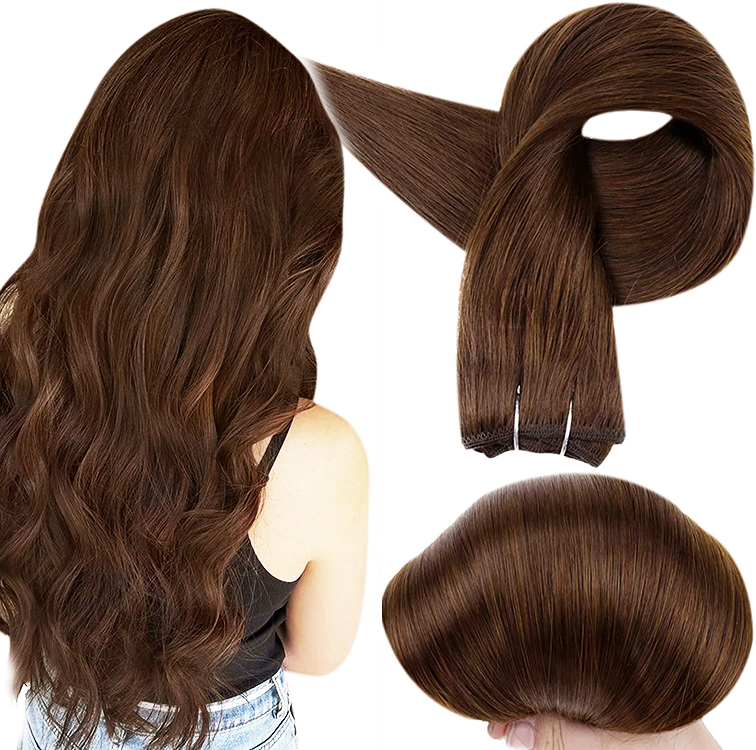 #4 CHOCOLATE BROWN Weft/Weave Hair Extensions 120g 20